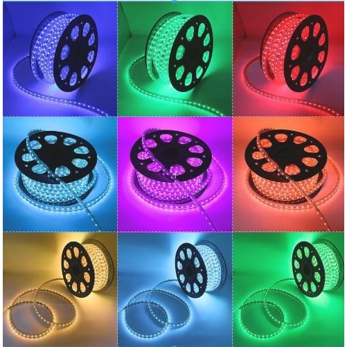 PAKET 40 50 60 METER GRATIS 1 SOKET LAMPU LED STRIP 5050 AC220V WATERPROOF (SOKET SUDAH TERPASANG)  
