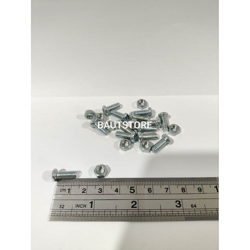 Baut Mur Obeng Baut 8/5mm x 12mm (Paket 100pcs)