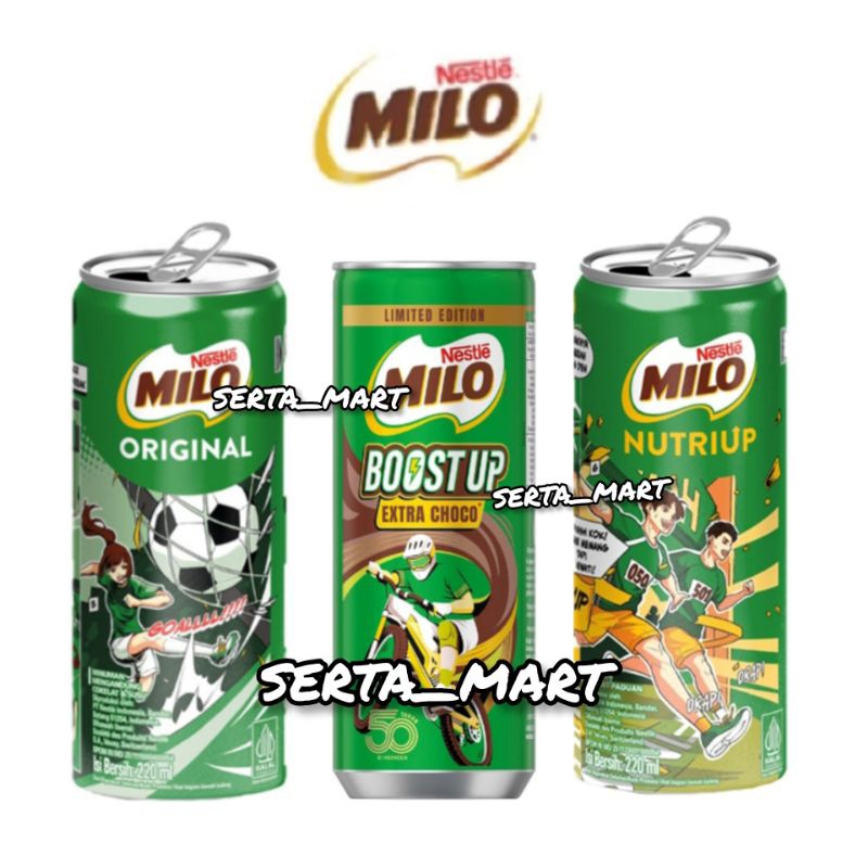 

Milo Activ-Go Original / Milo Nutri Up / Boost Up Kaleng 220ml - Minuman Ekstra Cokelat