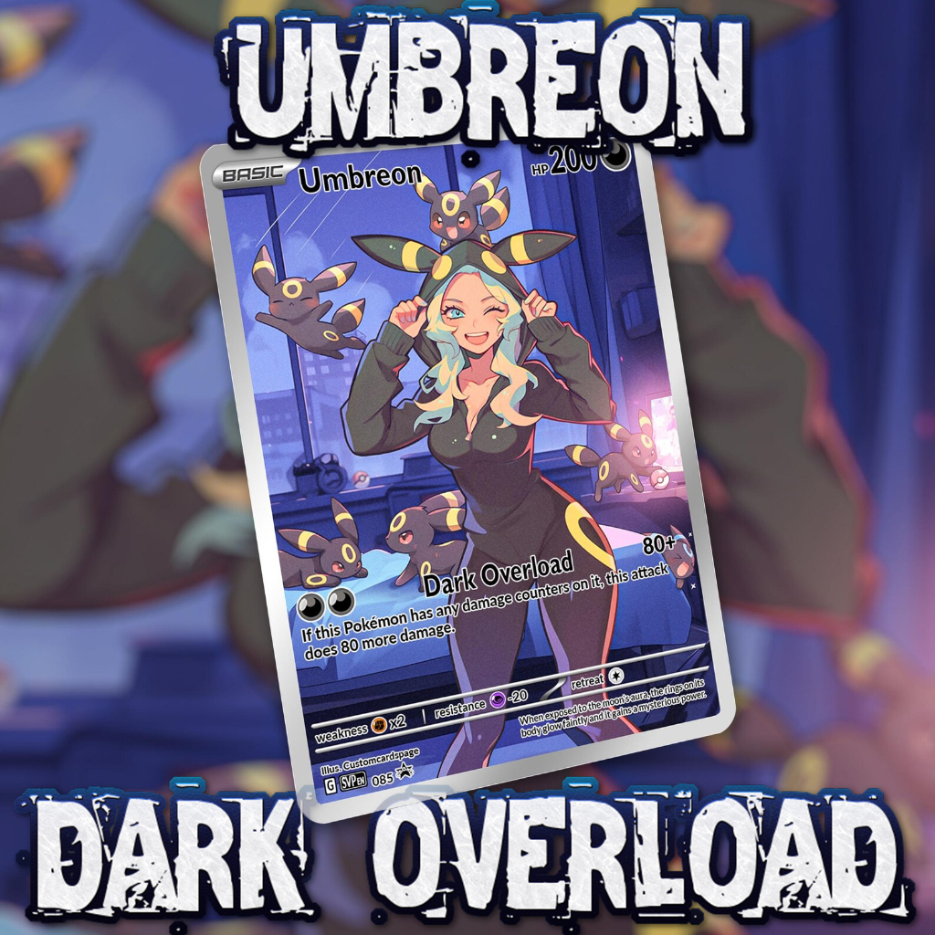 KARTU POKEMON TCG HOLOGRAM ENGLISH VERSION FULL ART - UMBREON DARK OVERLOAD