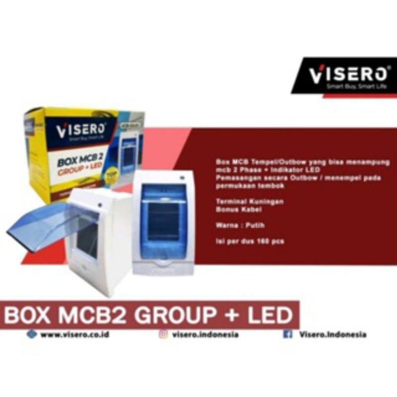 BOX/TEMPAT MCB BOX 2 GROUP ( isi 2 Pcs MCB ) KOTAK MCB VISERO 2 GROUP