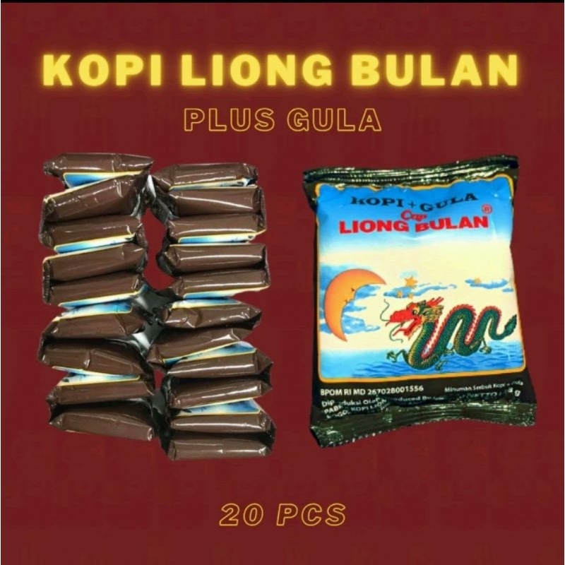 

kopiliong bulan, kopi+gula ,original, kopi legend, kopi favorit bung karno, kopi asli bogor, asli indonesia.,1pack, isi20pcs/2renceng.