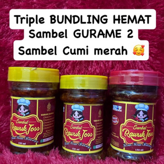 

PAKET TRIPLE BEST SEELER 150g sambel gurame 2 sambel cumi merah 1