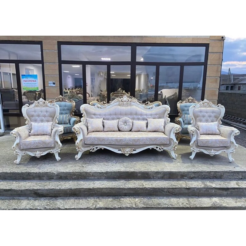 Sofa Tamu Ukir Kayu Jati Kursi Tamu 131 set Sofa Ukir Klasik Mewah