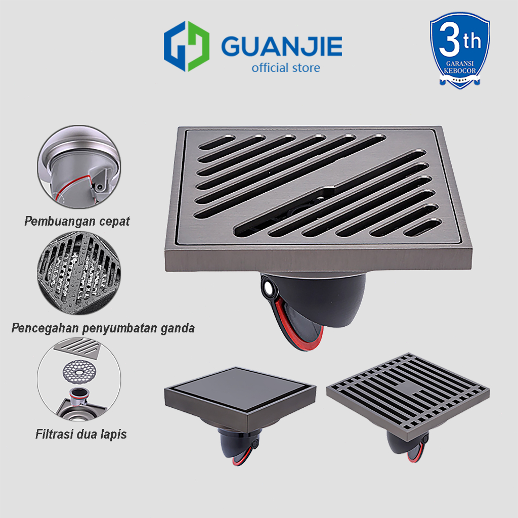 GUANJIE - Floor drain Stainless Anti Serangga Banjir Kecoa Got Kamar Mandi Anti Tikus SUS 304 Saring