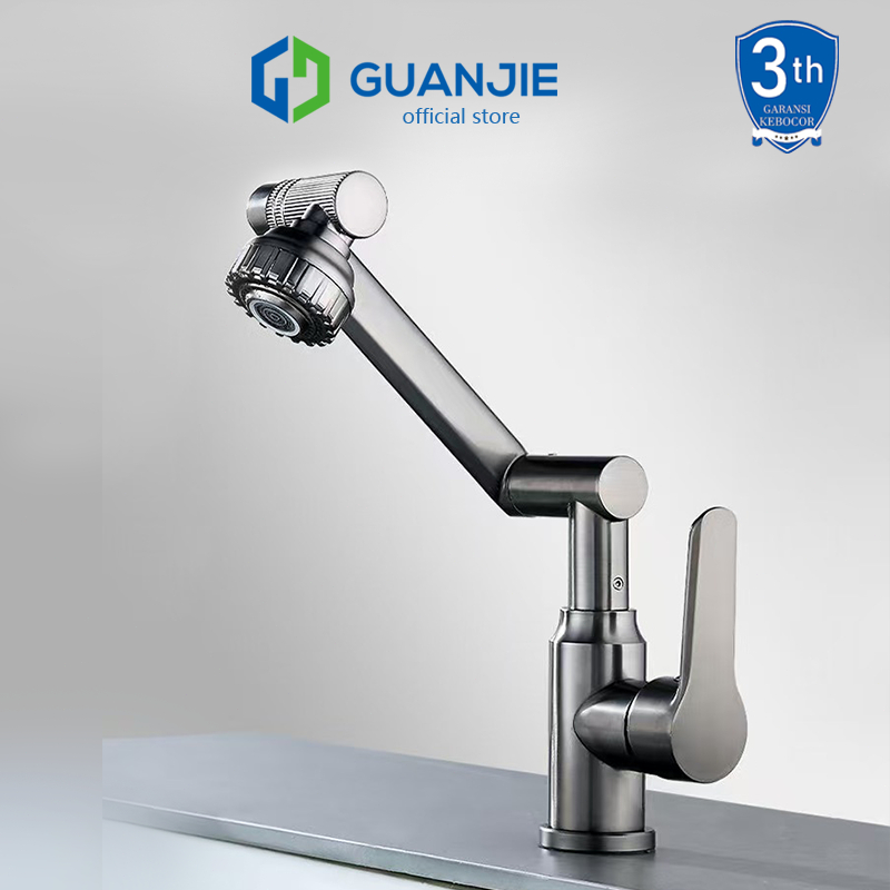 GUANJIE - 360°Derajat  Keran Putar  Keran Air Panas & Dingin Keran 2-4 Jenis Mode Air Putar Cerat Pa