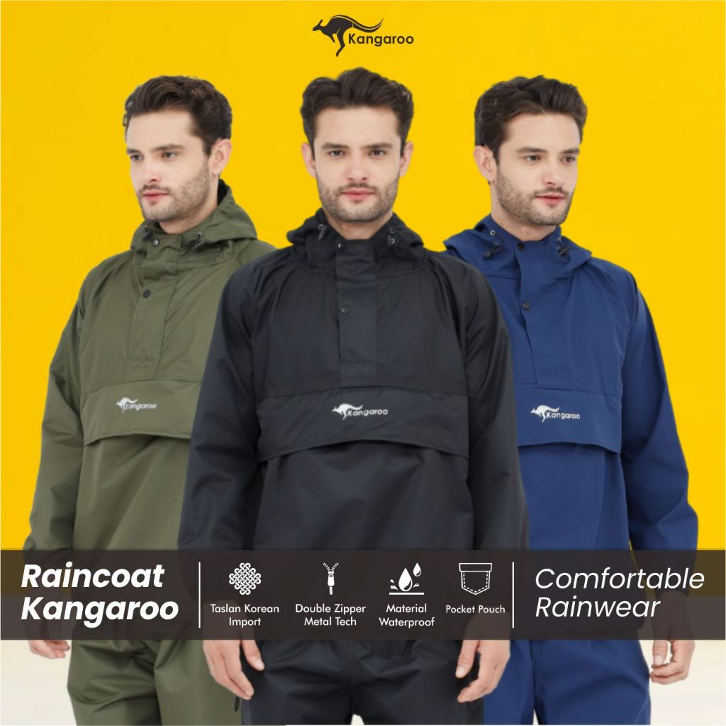 KANGAROO RAINCOAT Setelan Mantel Jas Hujan Kangguru Jas Ujan Macropus Anti Bocor Premium Mantel Kang