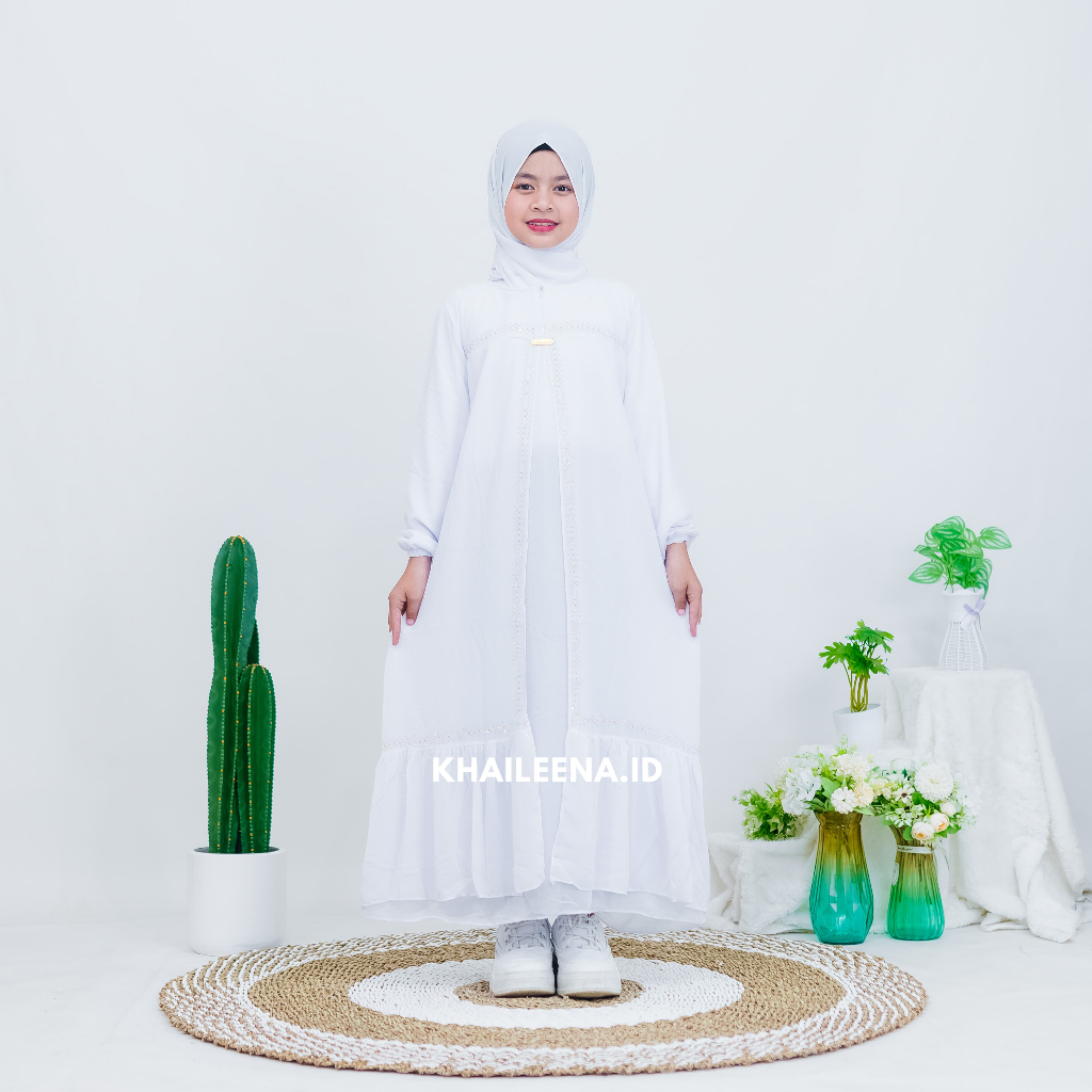 Khaileena.id Fateena Gamis Anak 5-13 Tahun Terbaru 2026 Baju Muslim Anak Perempuan Syari Dress Panja