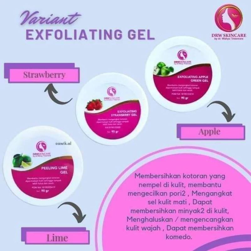 100% ORIGINAL PELLING GEL DRW SKINCARE UNTUK EXFOLIASI KULIT DAN MERONTOKAN KOMEDO, CREAM KOMEDO . M