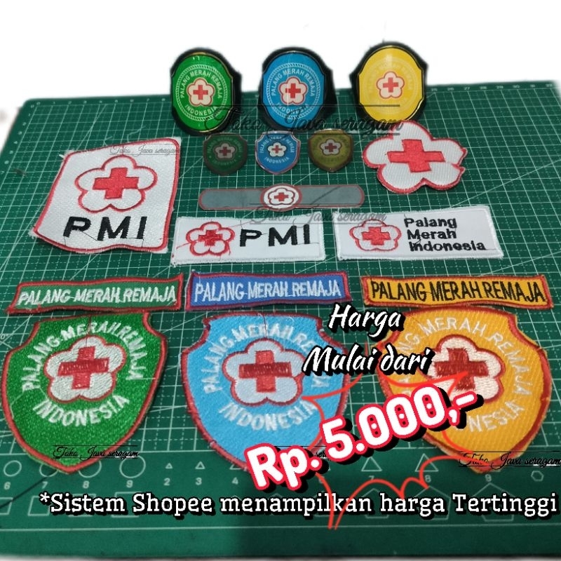 Ring Pin Bet PMR PMI Slayer Mula Madya Wira Palang Merah Remaja Indonesia Kalep Lempeng Bordir Sekol