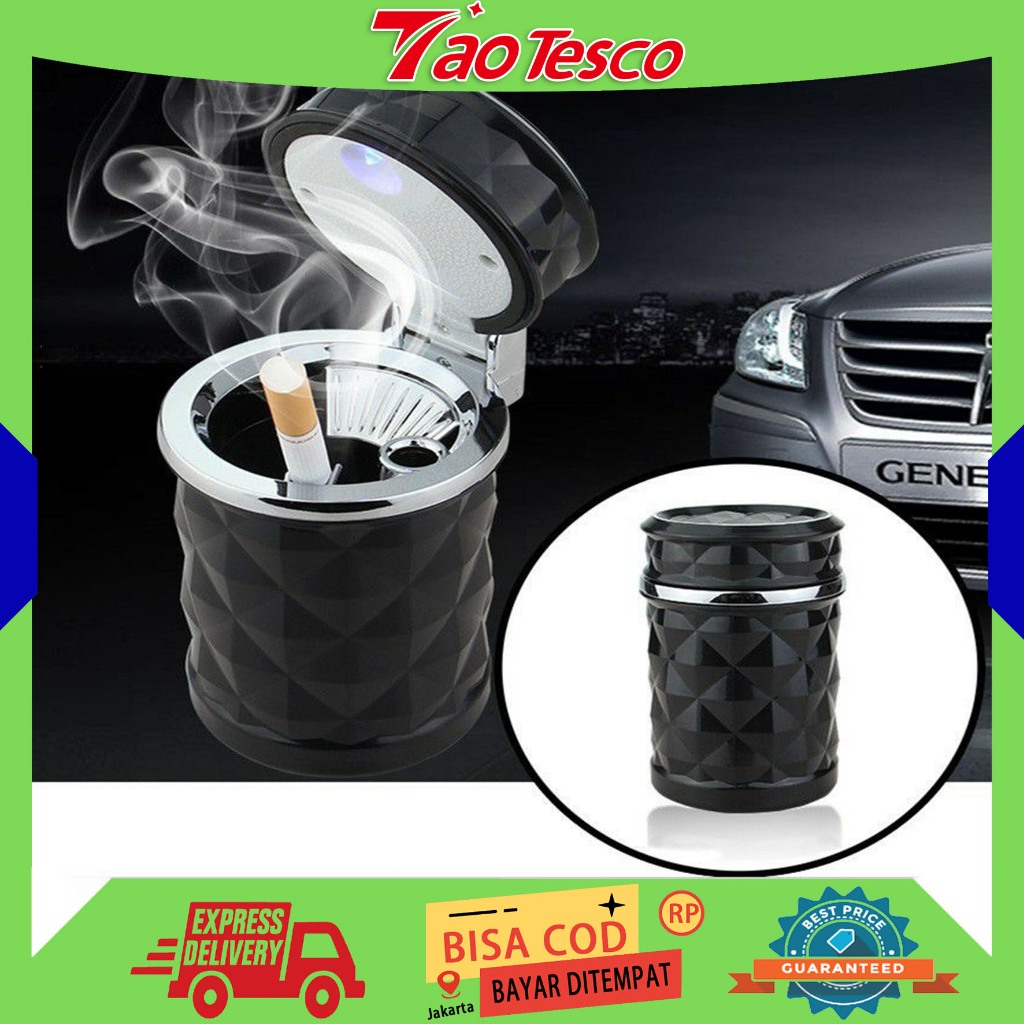 (ORI,COD)ASBAK MOBIL // 1 PCS LED Light Mobil Asbak Universal Rokok Holder Styling Mobil Mini