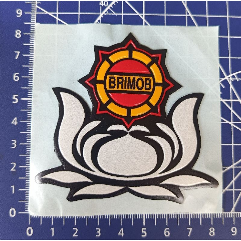 

Stiker embos Logo Brimob Teratai Roda