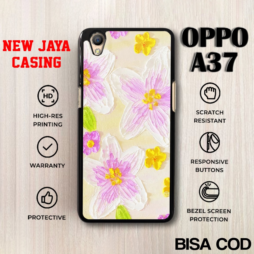 Casing Oppo A37 Terbaru Hardcase Softcase Glossy Bunga Art Termurah Case Oppo A37 Terlaris Premium