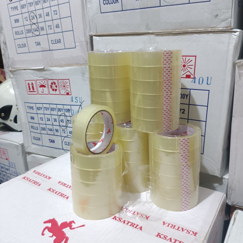 

LAKBAN BENING LAKBAN OPP UKURAN 24 X 60 YEARD PERSLOP ISI 6 PCS