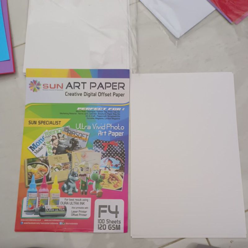 

art paper 120 gsmisi 10 kertas brosur, menu, kalender, majalah dll premium