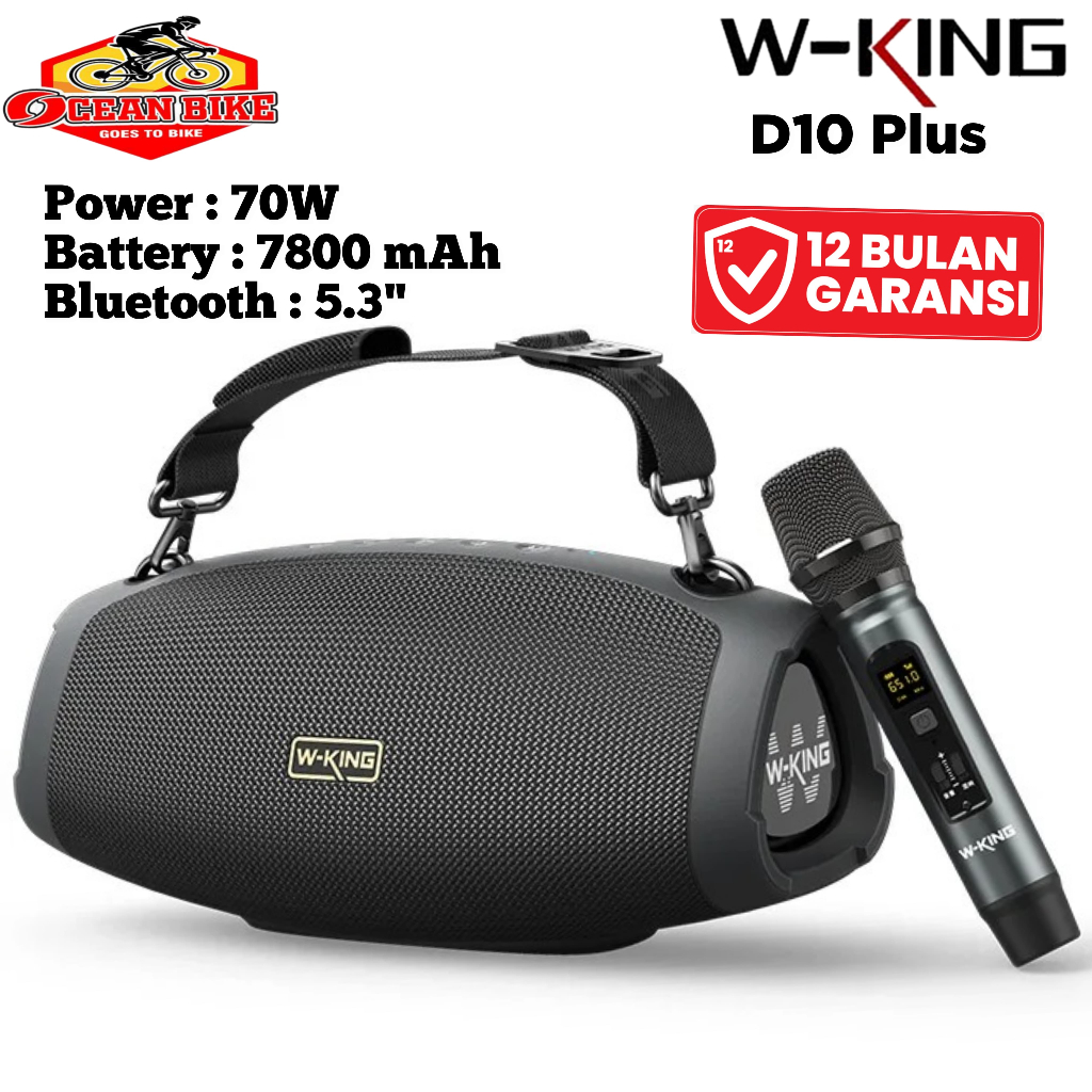 WKING Speaker Bluetooth Karaoke TWS Party box Portable D10+ 1 Mic Wireless musik audio Super Bass