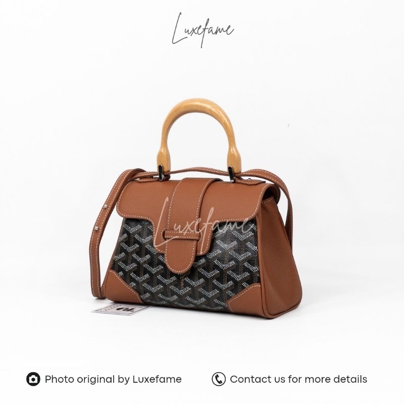 Saigon Souple Mini Bag Calfskin/Coated Canvas Tan