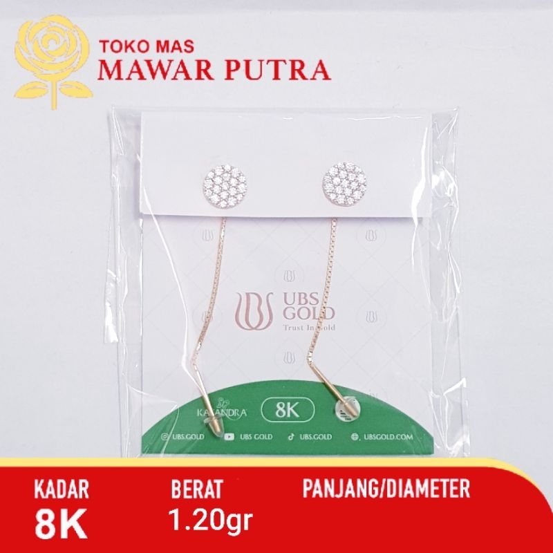 Anting tusuk italy Kasandra UBS Gold 8K