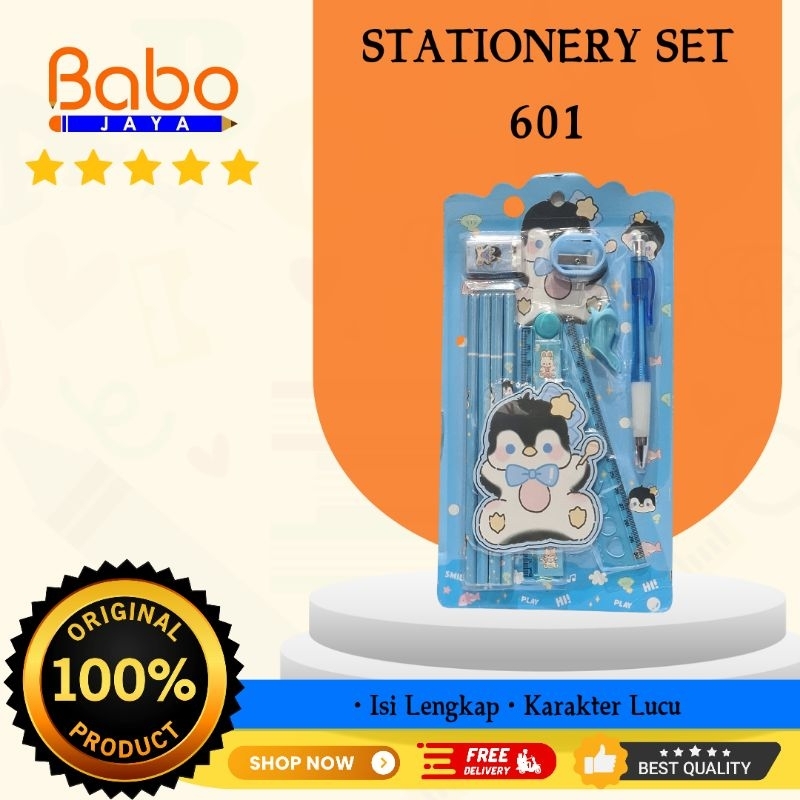 

BABO JAYA Stationery Set 601/Alat Tulis Lengkap/Alat Tulis Sekolah/Kado Anak