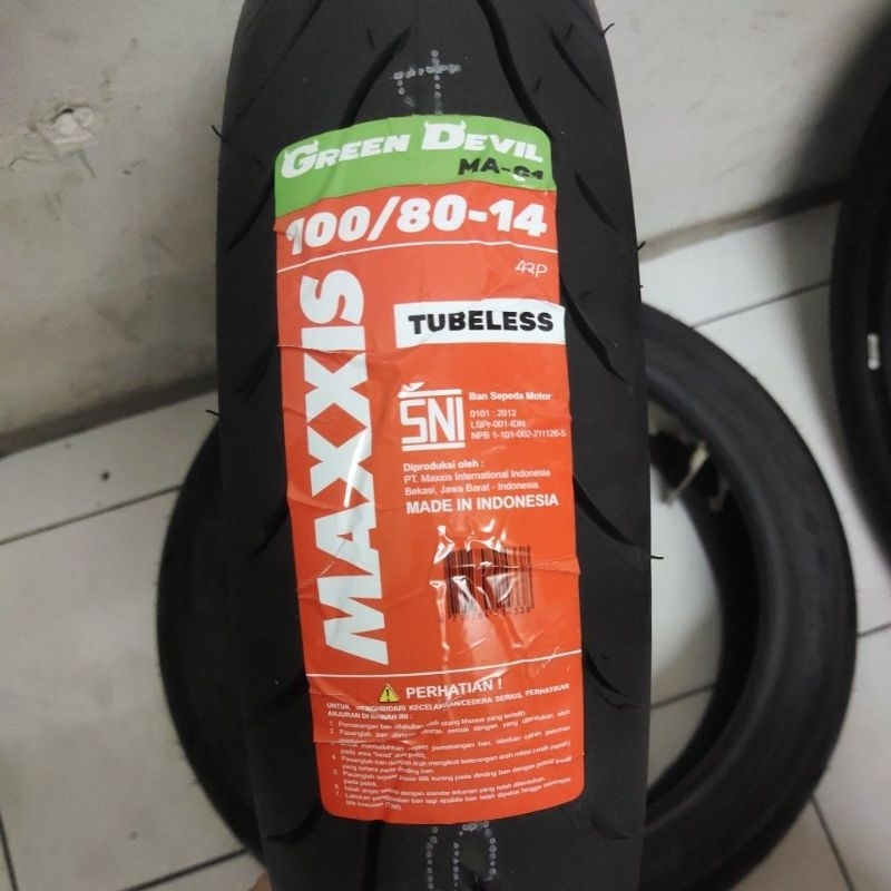 BAN MAXXIS 100/80-14 green devil tubeless