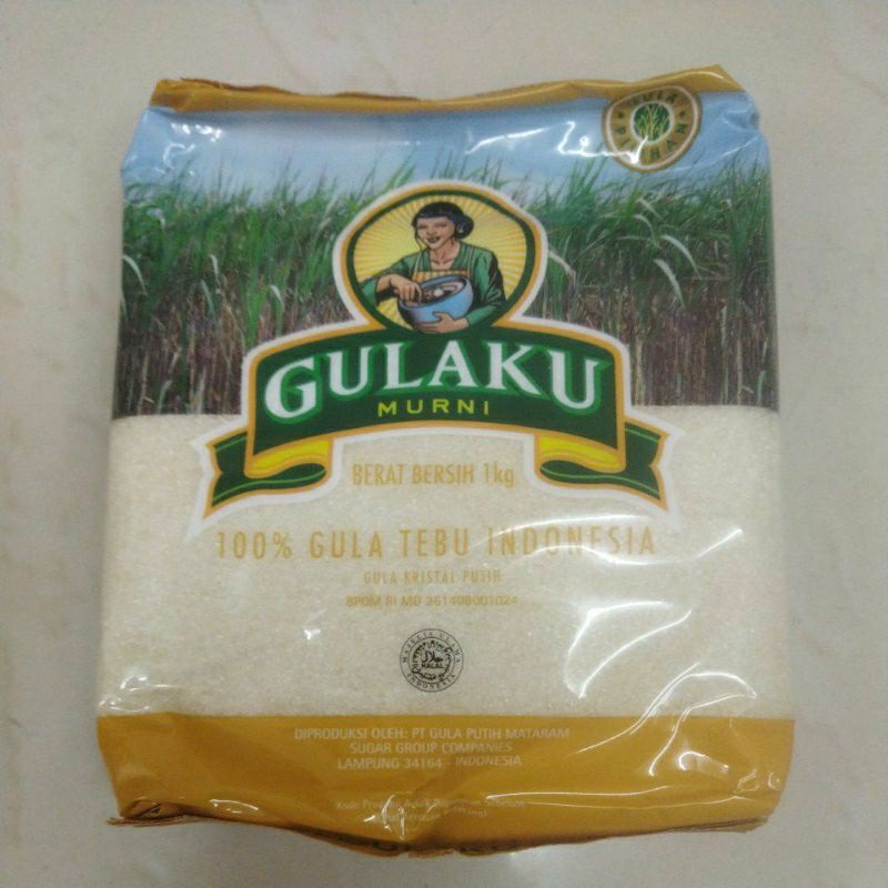 

Gulaku gula pasir Tebu kemasan 1 kg dan 1/2 kg