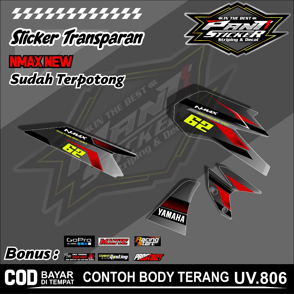 STRIPING TRANSPARAN YAMAHA N MAX 155 NEW STIKER N MAX NEW KEREN