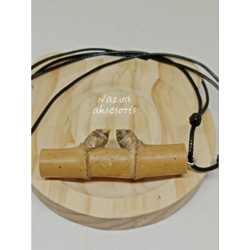 Kalung liontin bandul bambu petuk