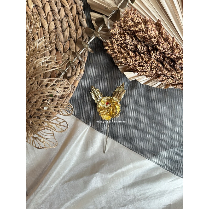 Cucuk Mawar Emas Permata Merah/ Cucuk Emas/Bunga Udeng