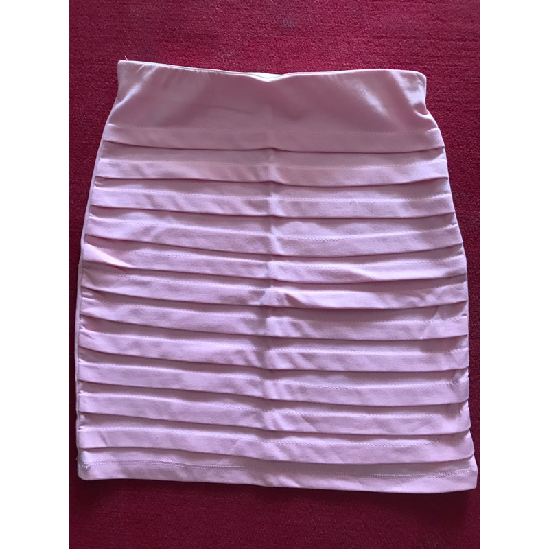 [NEW] rok mini span warna merah muda pink model tumpuk / rok span / rok mini remaja putri / rok tump