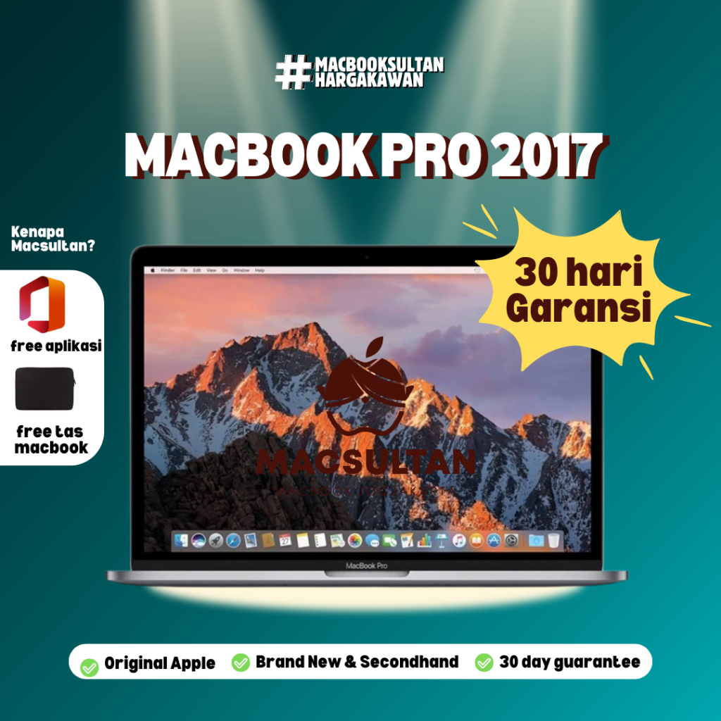 Macbook Pro 2017 Retina 13" Inch Touchbar 8/16GB SSD 256/512 GB 1TB Original 100% Second Laptop Appl