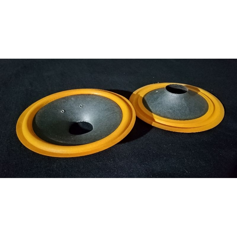 daun speaker/kertas speaker 4,5 inch woofer bagus hitam list kuning