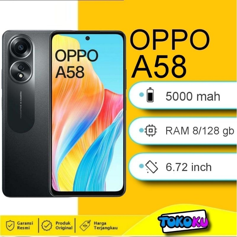 OPPO A58 RAM 8/128 GB - GARANSI RESMI INDONESIA