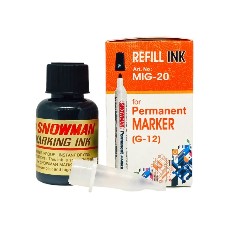 

Grosir Tinta isi ulang refill spidol permanen - Snowman MIG 20