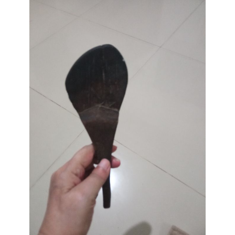 centong nasi kayu JATI jadul tua antik langka lawasan bekas pakai kecil mungil masuk kantong