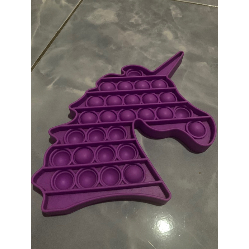 Preloved - Mainan PopIt Unicorn warna ungu