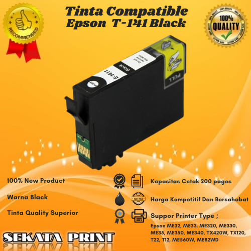 Tinta Cartridge Compatible Epson T141 141 For ME32 ME320 ME340 ME900WD - Black