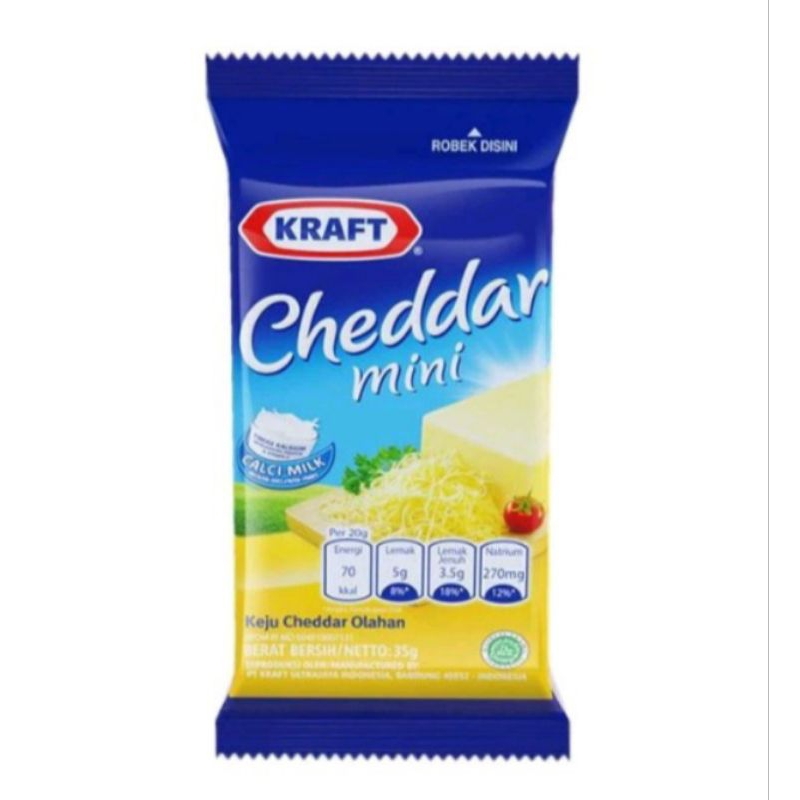 

Kraft Cheddar Keju Mini kemasan 30 gram