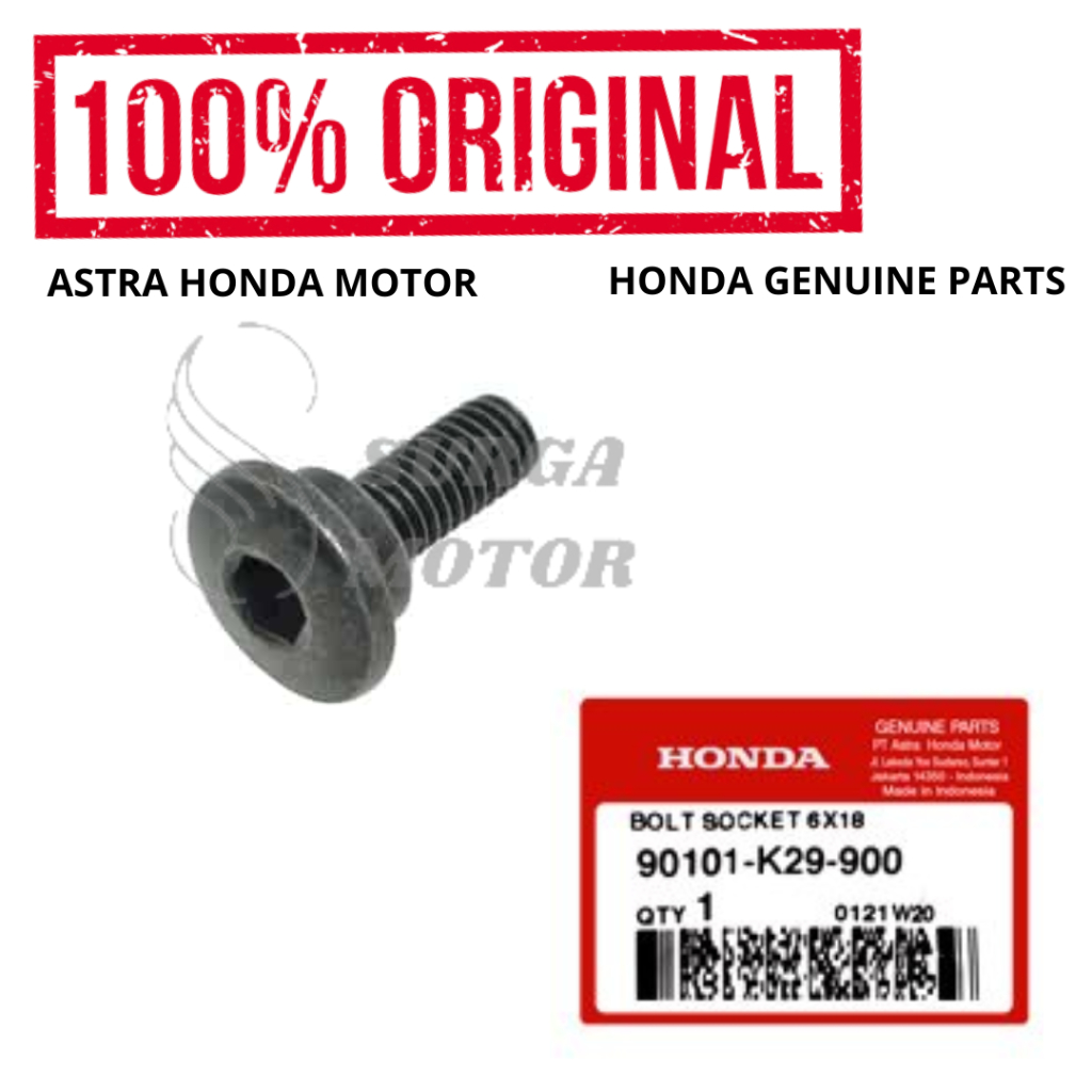 Baut Socket 6x18 Drat 10 Bolt Cover Tutup CVT Beat Scoopy Genio Vario ADV 150  PCX 160  Original Hon