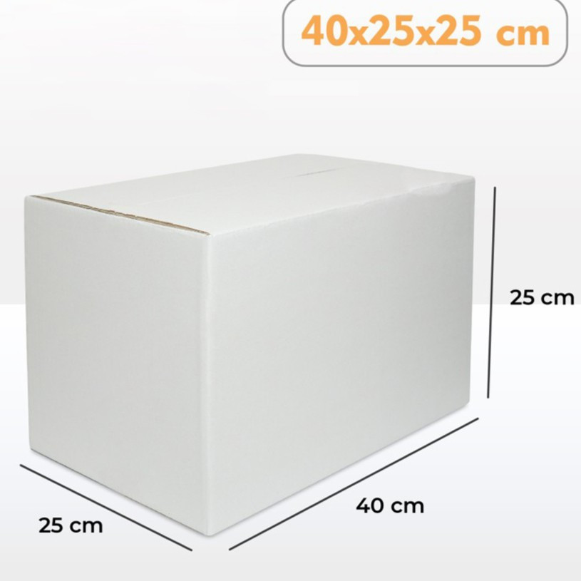 Box Parcel Sembako 40x25x25 Kardus Packing Barang Kotak Packing Hampers Oleh-Oleh Warna Putih