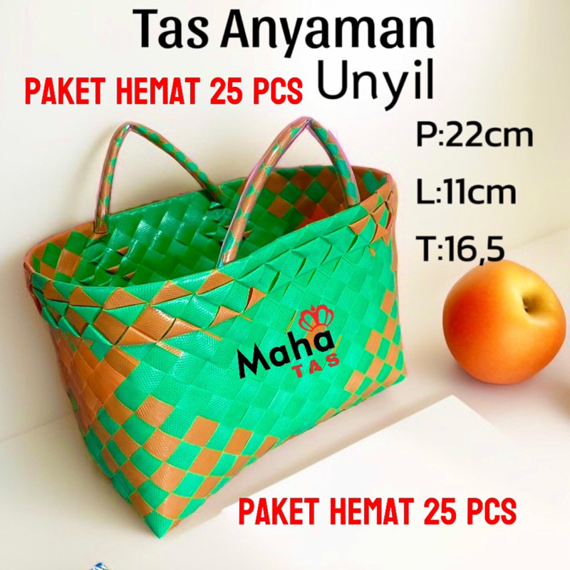 

Tas Anyaman plastik unyil berkatan size S paket hemat isi 25pcs.