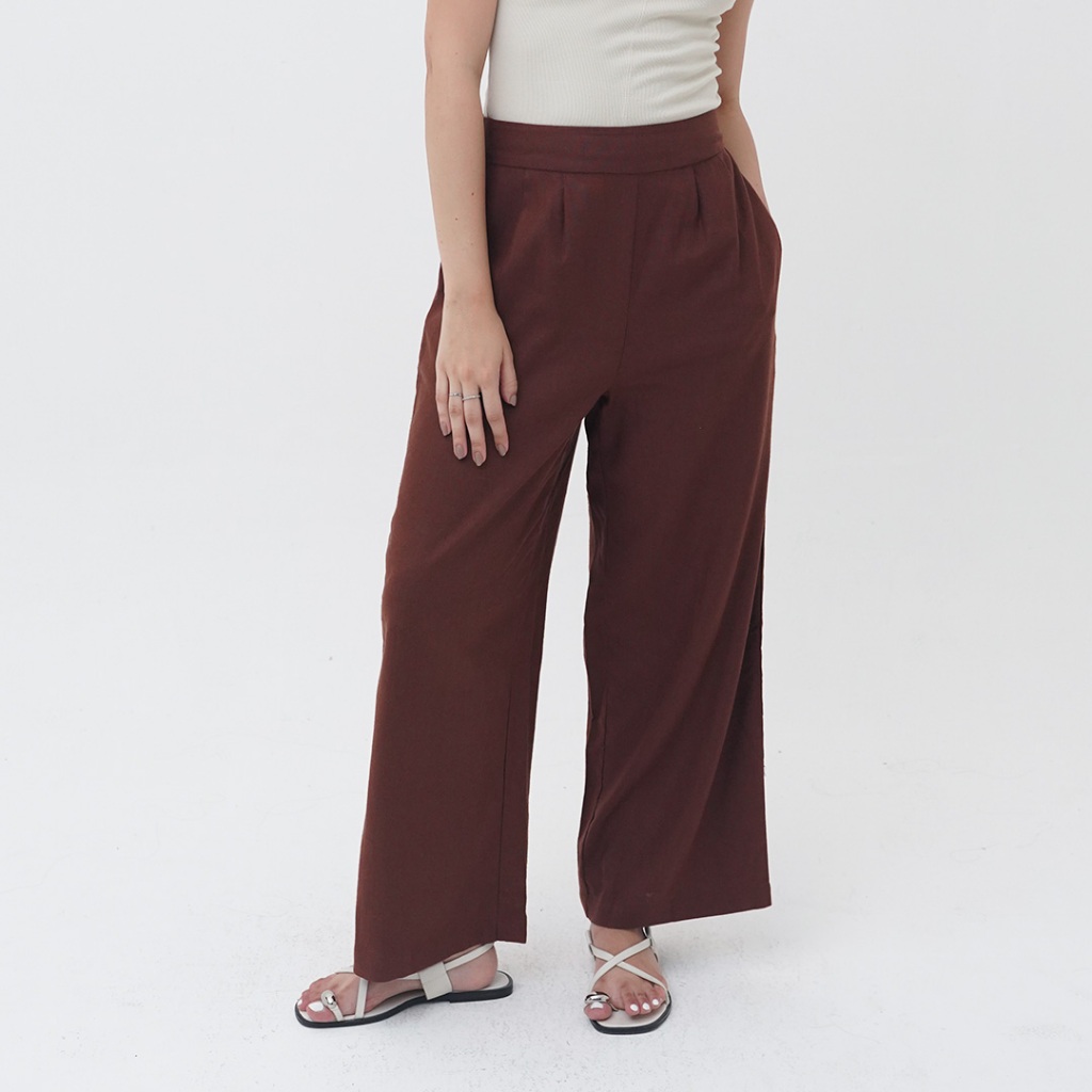 Mississippi Loose Fitting Trousers Celana Wanita LIN000501M Cokelat