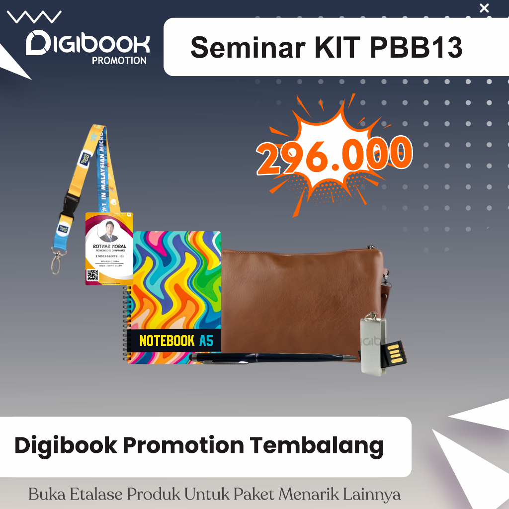 

Pouch Kulit, Notebook Hardcover A5, Flashdisk Besi, Pulpen Besi, Paket Idcard | Paket Seminar Kit Isi 5 | PBB13