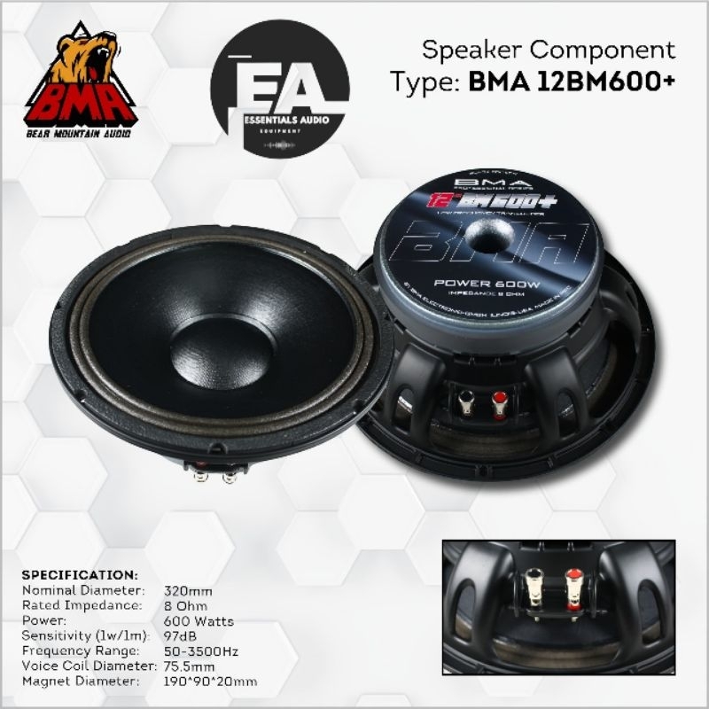 Speaker Components 12inch BMA 12BM600+