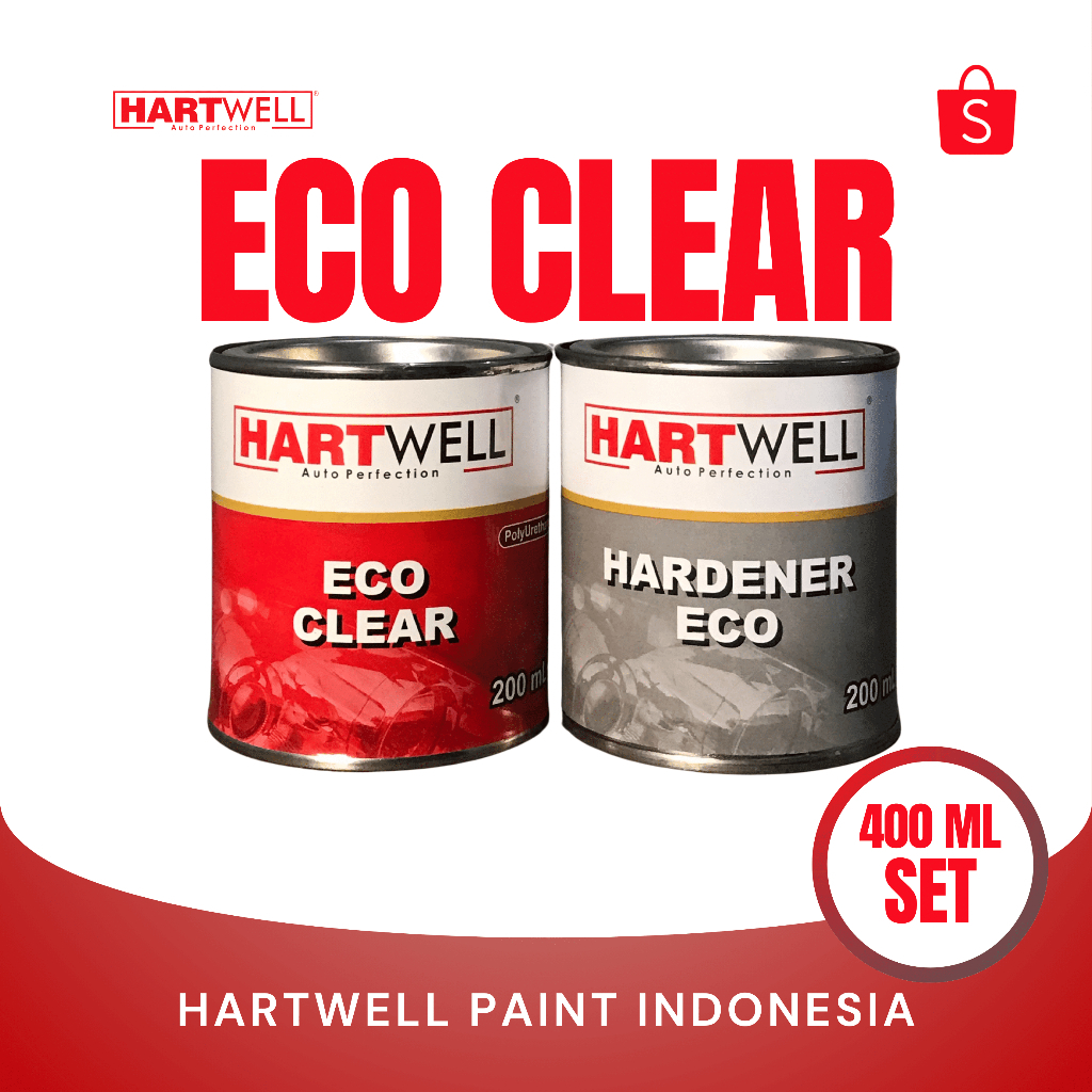 Varnish Motor Mobil | Hartwell ECO CLEAR - Clear Coat 1SET 400ML | Perlindungan Cat Premium
