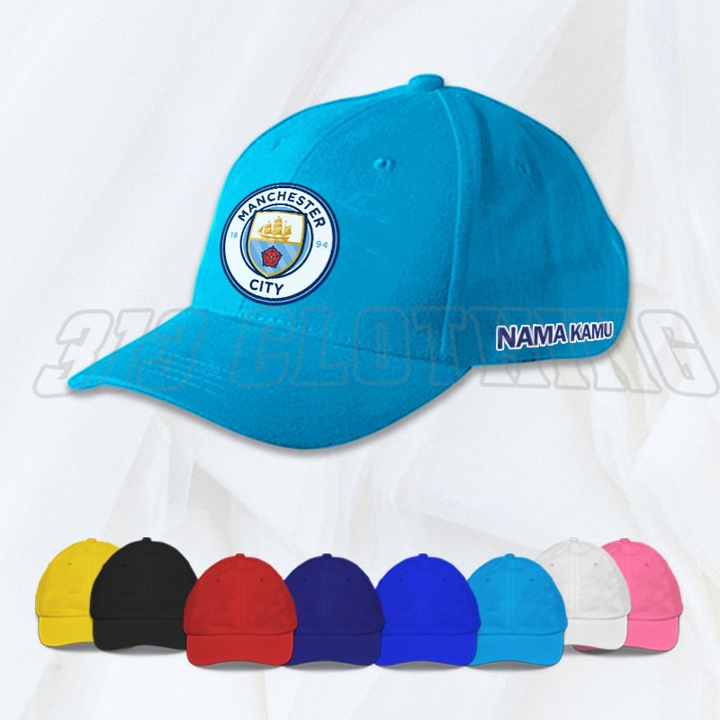Topi Baseball Anak Manchester City / Topi Anak Manchester City Gratis Nama