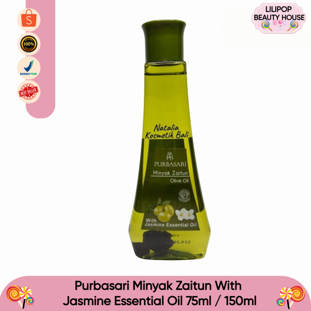 Purbasari Minyak Zaitun With Jasmine Essential Oil 75ml / 150ml - Minyak Zaitun With Jasmine Essenti