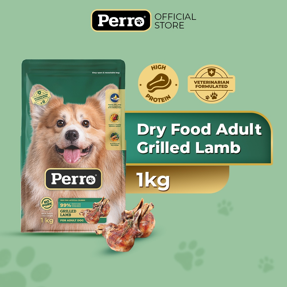 

23bagusmenshop - Perro Dog Food Adult Lamb 1kg Makanan Anjing Kering Premium Dewasa