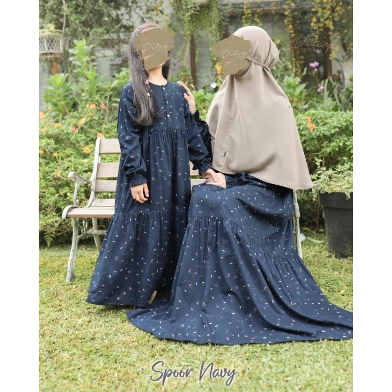 Little Ditsy Spoor Navy Reject size 5/ Little Ditsy Reject Sale September 2024/ Gamis Anak Katun Mot