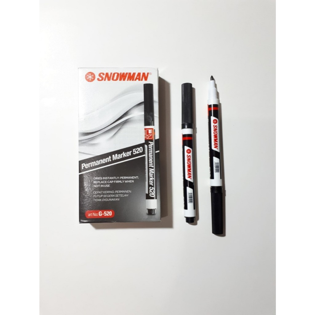 

Spidol Permanent Snowman 520 Hitam / Permanent Marker Snowman 520 / Spidol Permanen / Snowman Hitam