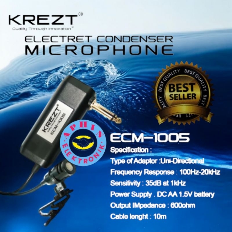 Mic jepit Krezt Original ECM-1005 Mic Kancing Krezt Original